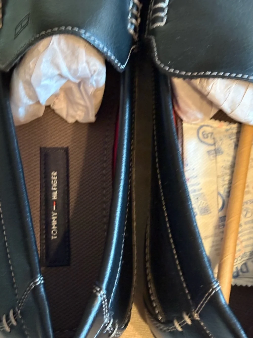 Men's Tommy Hilfiger Dathan Slip On Driving Loafers In Black Size 9.5